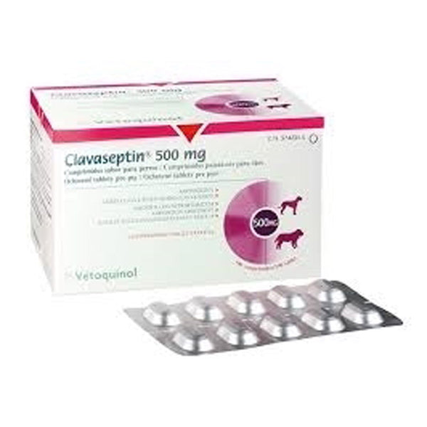 CLAVASEPTIN 500 mg - 400 mg amoxicillin / 100 mg clavulanic acid - 10 tablets (synulox) for DOG