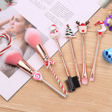 Holiday Christmas Makeup Brushes Set with Drawstring Bag_10