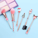 Holiday Christmas Makeup Brushes Set with Drawstring Bag_2