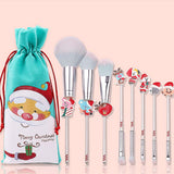 Holiday Christmas Makeup Brushes Set with Drawstring Bag_13