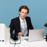 Small Desk Fan with Clock and Temperature Display -USB Plugged-in_7