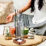 Inverted Vertical Incense Stick Holder Glass Bottle_5