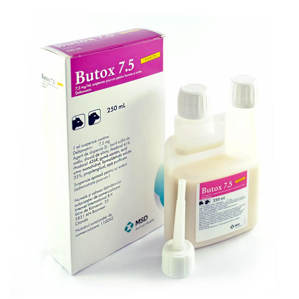 BUTOX 7,5% Pour-On 250ml Fleas Ticks Mange Mites Lice for cattle dog sheep